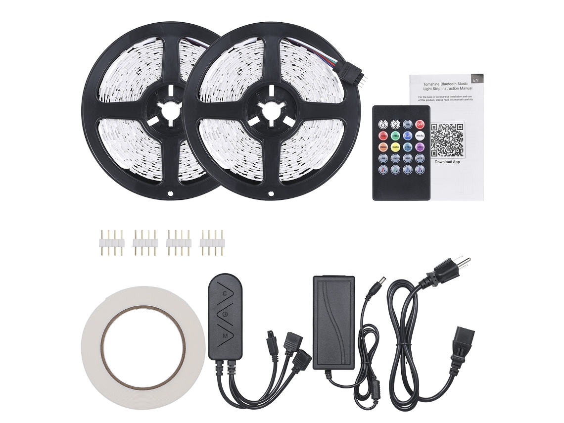 Kit de Fita LED RGB 10m 300 LEDs Controle Remoto | S/MARCA