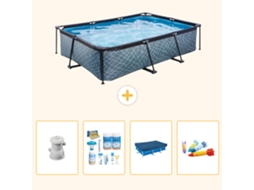 Exit-toys Piscina Exit Retangular - Efeito Pedra - 300x200x65 Cm - 5-peças S200