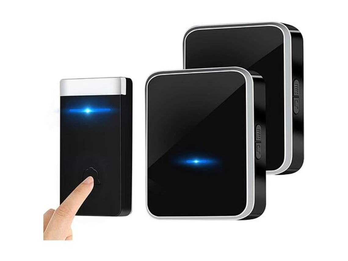 Campainha Sem Fio Sem Necessidade de Pilhas, Campainha Eletrônica À Prova Dágua com 2 Receptores Plug In, Alcance de 150 M. Brilvibera_ozo