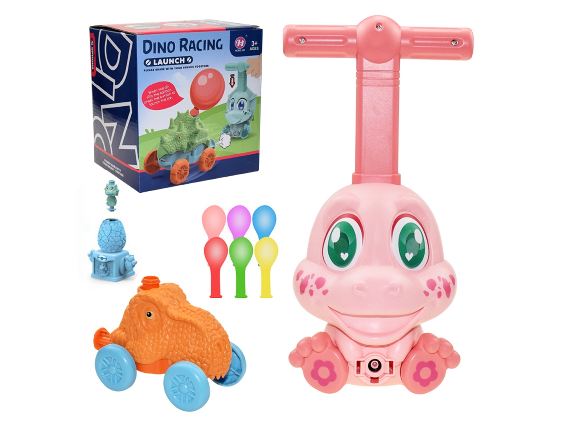 Mali carrinho de Dinossauro Movido a Balão para Crianças Brinquedo Educativo Inercial Sem Bateria