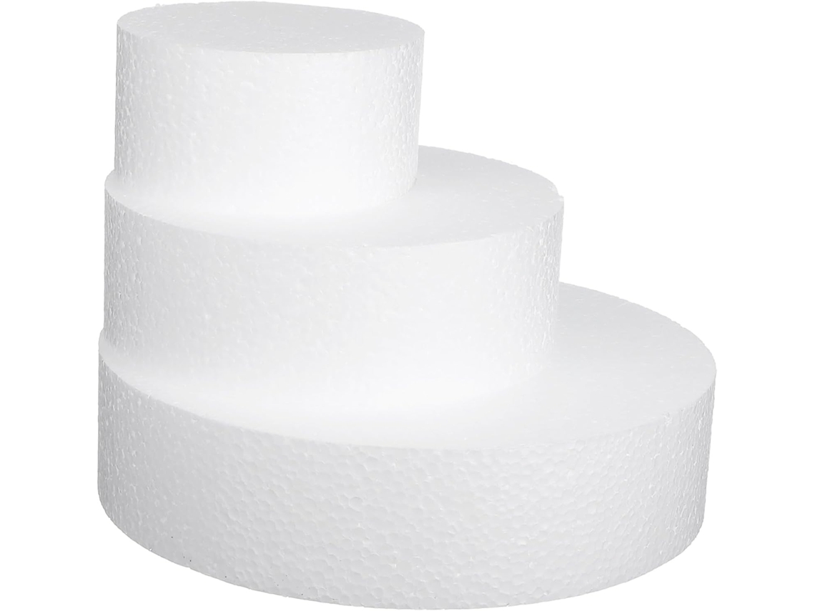 Conjunto De 3 Formas Redondas De Espuma Para Bolo, Leves E Dobráveis