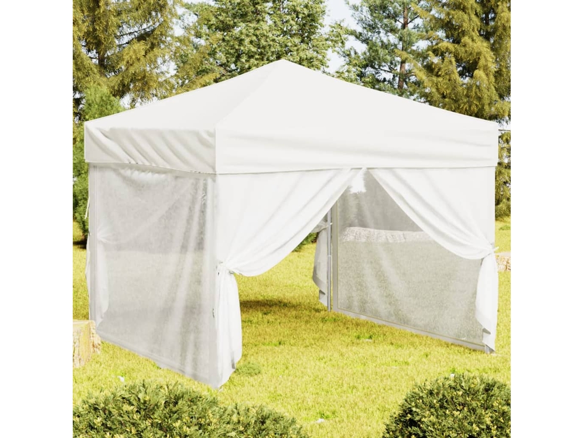 Vidaxl Tenda Para Festas Dobrável Com Paredes Laterais 3x3 M Branco