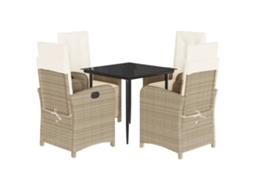 Garden Dining Set, Garden Dining Sets Vidaxl Bege Rattan / Vime (mesa Com 80 Cm De Comprimento)