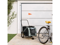 Vidaxl Reboque De Bicicleta P/ Animais Tecido Oxford/ferro Cinza/preto