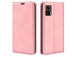 Capa De Couro Com Sucção Magnética Estilo Retrô Para Motorola Edge 30 Lite