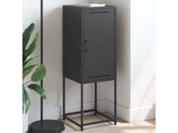 Vidaxl Aparador Alto 36x39x107 Cm Aço Preto