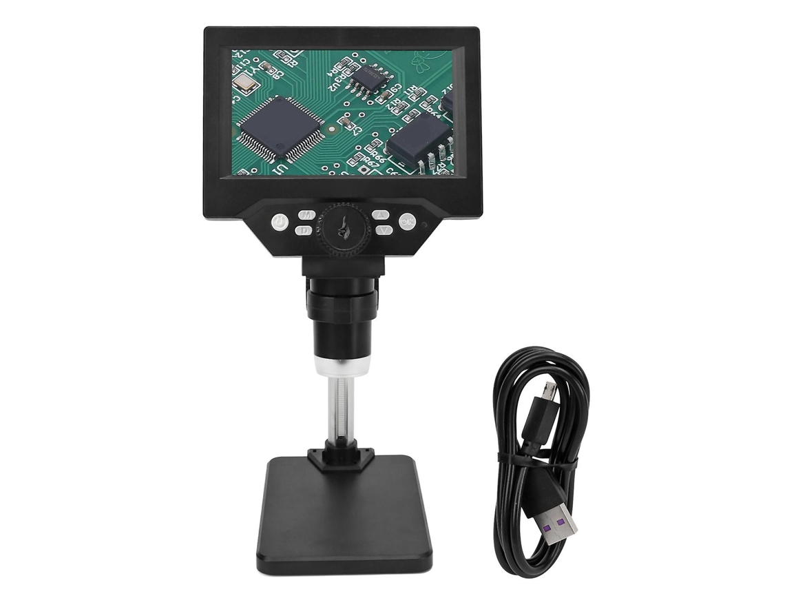 Microscópio Digital Portátil Usb Com Tela Lcd De 5,5 Polegadas, Resolução 10mp, Ampliação De 1000x E Resolução 1080p, Com Luz Led, Compatível Com