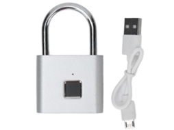 Fechadura De Digital Inteligente De Liga De Zinco Com Carregamento Usb Para Armário Casa Escritório Dormitório Prata