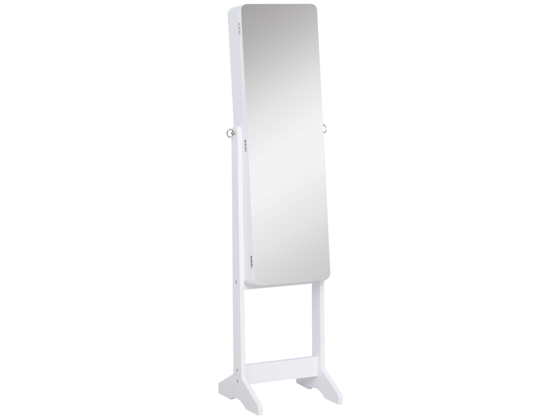 Joalheiro de Pé Com Espelho Mdf Cor Branco 30x36x146 cm Homcom