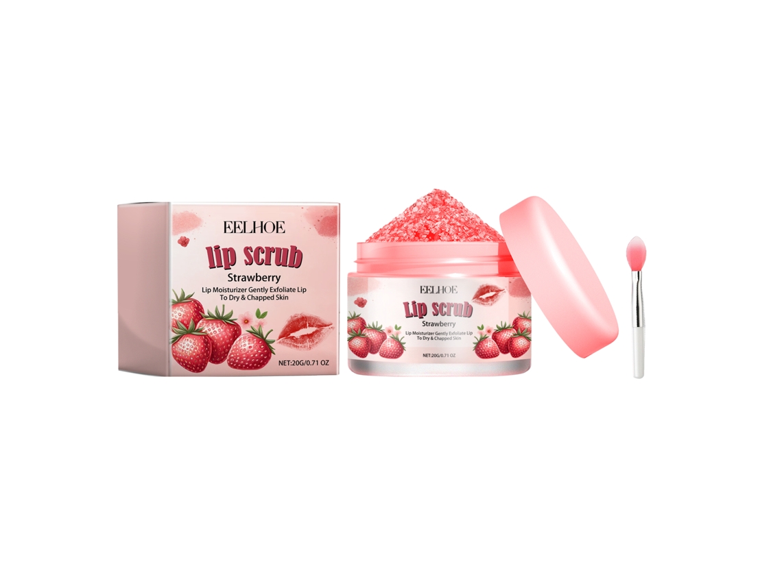 Eelhoe Escova Labial Morango Hidrata Remove Pele Morta Linhas Seios Labiais Cuidado Labial