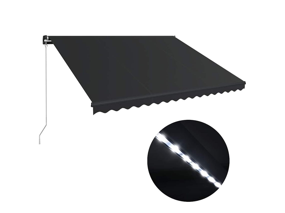 Toldo Retrátil Manual C/ Led 450x300 Cm Antracite MAISON EXCLUSIVE