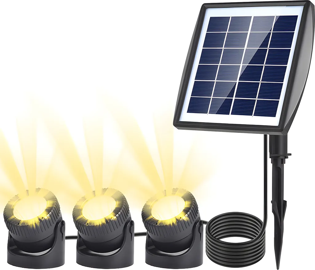 Refletor Solar Led, À Prova D'água, para Jardim, Quintal, Gramado, Lago, com Instalação Simples AQUAFORGE