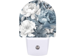 Luminária De Parede Quarto, Banheiro, Corredor, Luz Noturna, Com Design De Flor E Borboleta, Com Sensor De Luz Led