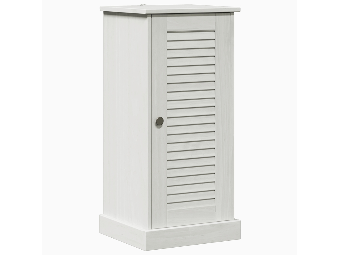 Conjunto 1 Armário De Banheiro Vidaxl Branco Madeira De Mangueira Maciça (37,5 X 34 X 80 Cm)