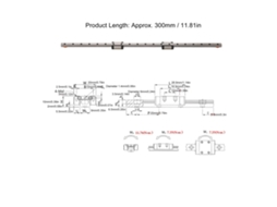 Laxiscreed Guia Linear Mgn9 300mm Com 2 Carretilhas Para Movimento Preciso