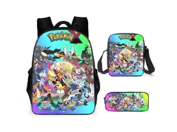 Conjunto Escolar Infantil De Três Peças Com Estampa De Fadas: Mochila + Mochila De Ombro + Estojo, Modelo A