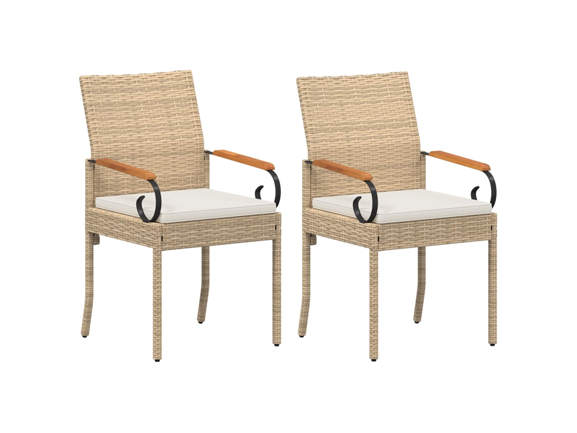 Maison Exclusive - Cadeiras De Jardim 2 Unid. Bege E Branco Creme
