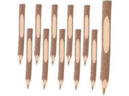 Conjunto de 12 estojos de madeira para canetas, decorativos e criativos para mesa e escola.