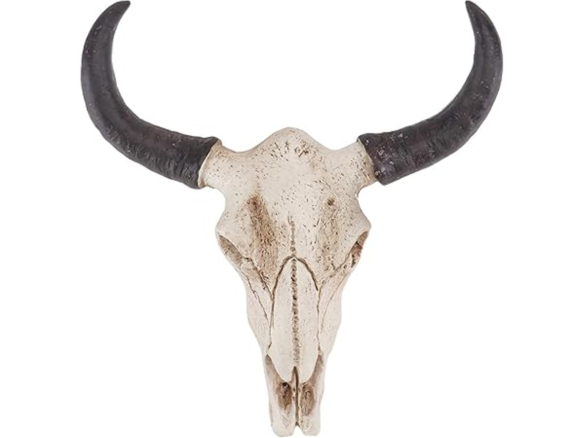 Escultura de Crânio Vaca com Chifres, Decoração de Parede em Forma de Esqueleto Resina, Artigos para o Dia Das Bruxas, Ergonômico, Uso Diár STELASPLEN