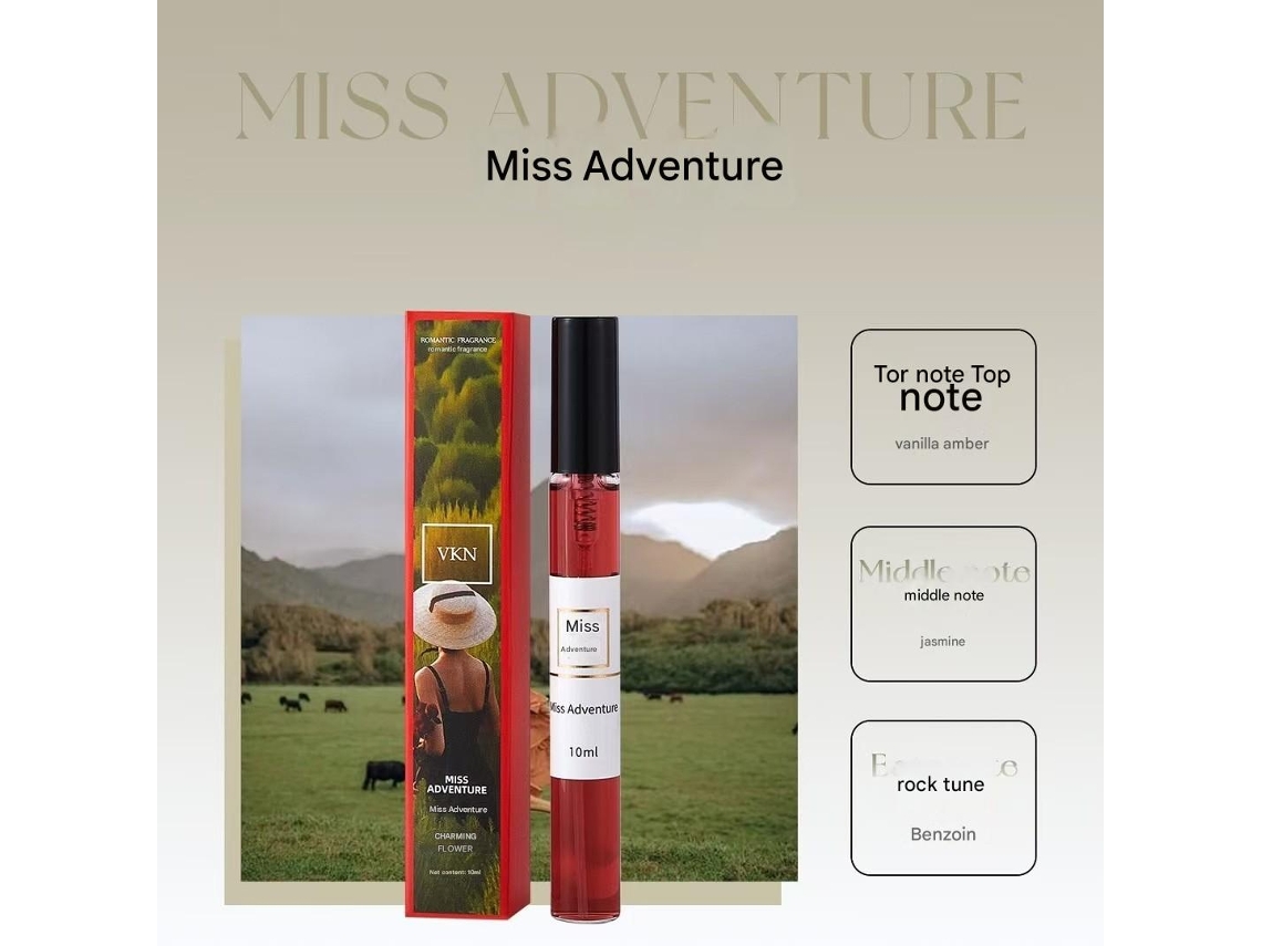 5 frascos de 10 ml, fragrância floral, fragrância floral doce de longa duração, perfume, frescor diário, caixa de fragrância leve (Miss Adventure/30)