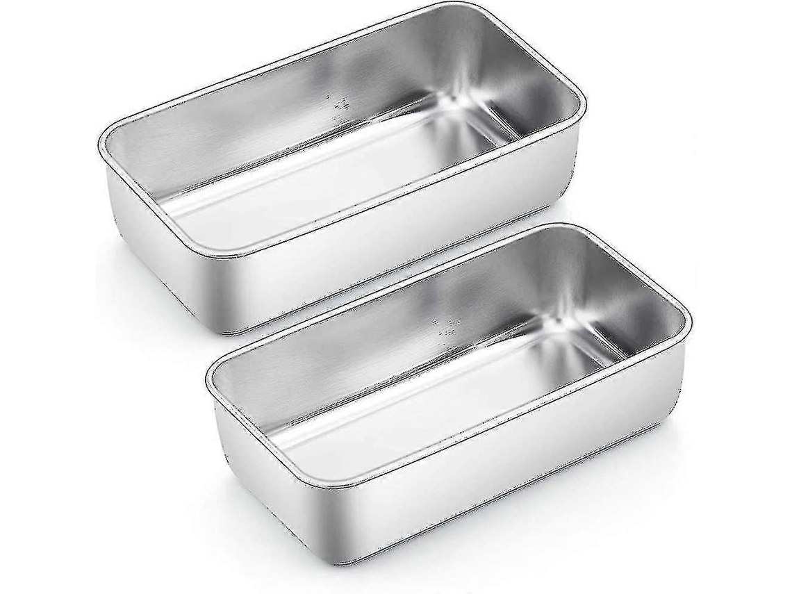 Omni set de 2 Moldes de Pan de Acero Inoxidable, Molde Rectangular para Hornear Pan Y Pasteles, Regalo Ideal