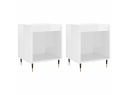 Bedside Cabinet, Bedside Cabinets Vidaxl Branco Madeira Processada (n/a)