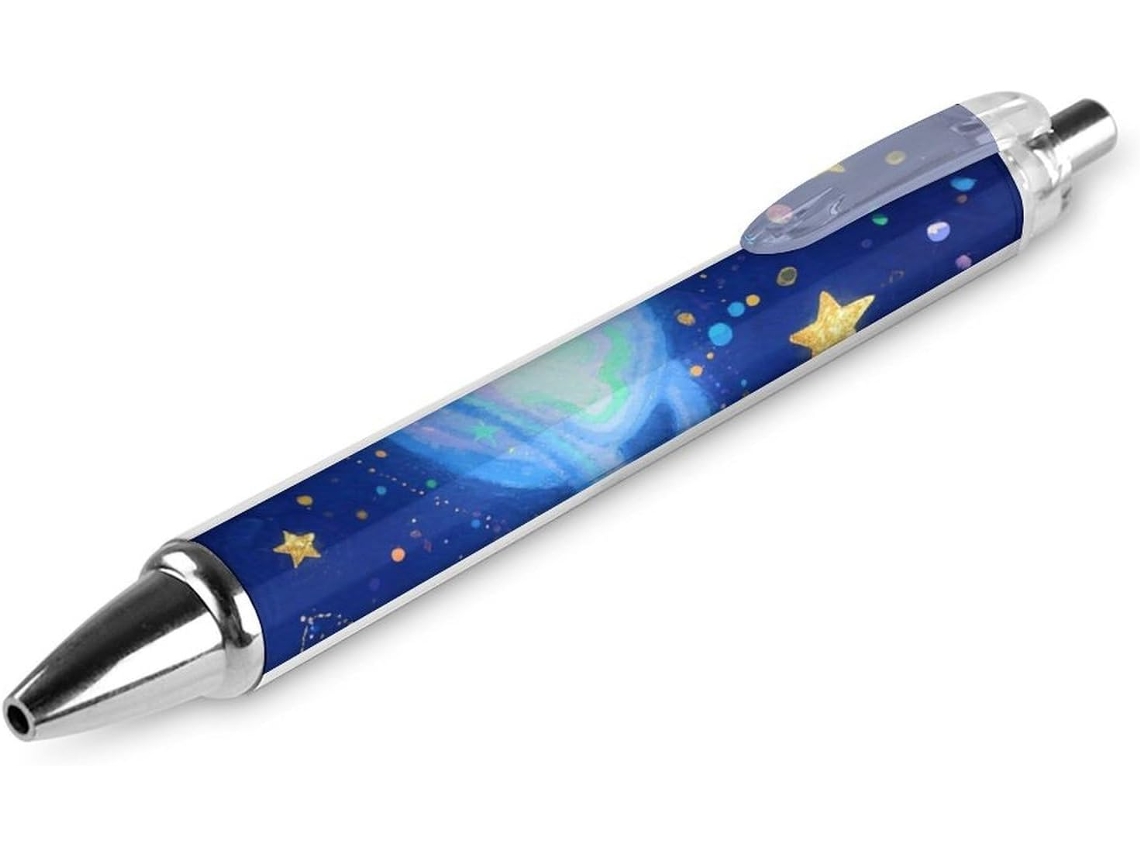 Caneta Esferográfica Recarregável Black Star Galaxy, Ponta Fina De