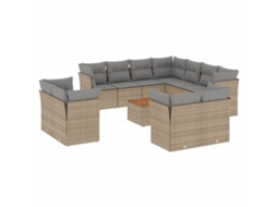 Garden Sofa Set, Garden Sofa Sets Vidaxl Bege Rattan / Vime (n/a)