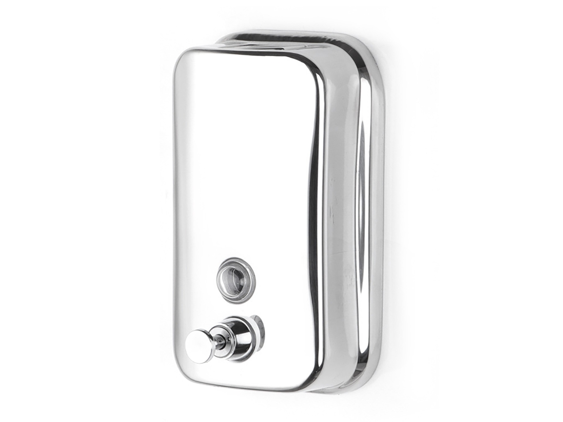 Dispensador De Sabonete Manual Montagem Em Parede 800ml, Aço Inoxidável, Recarregável, Comercial