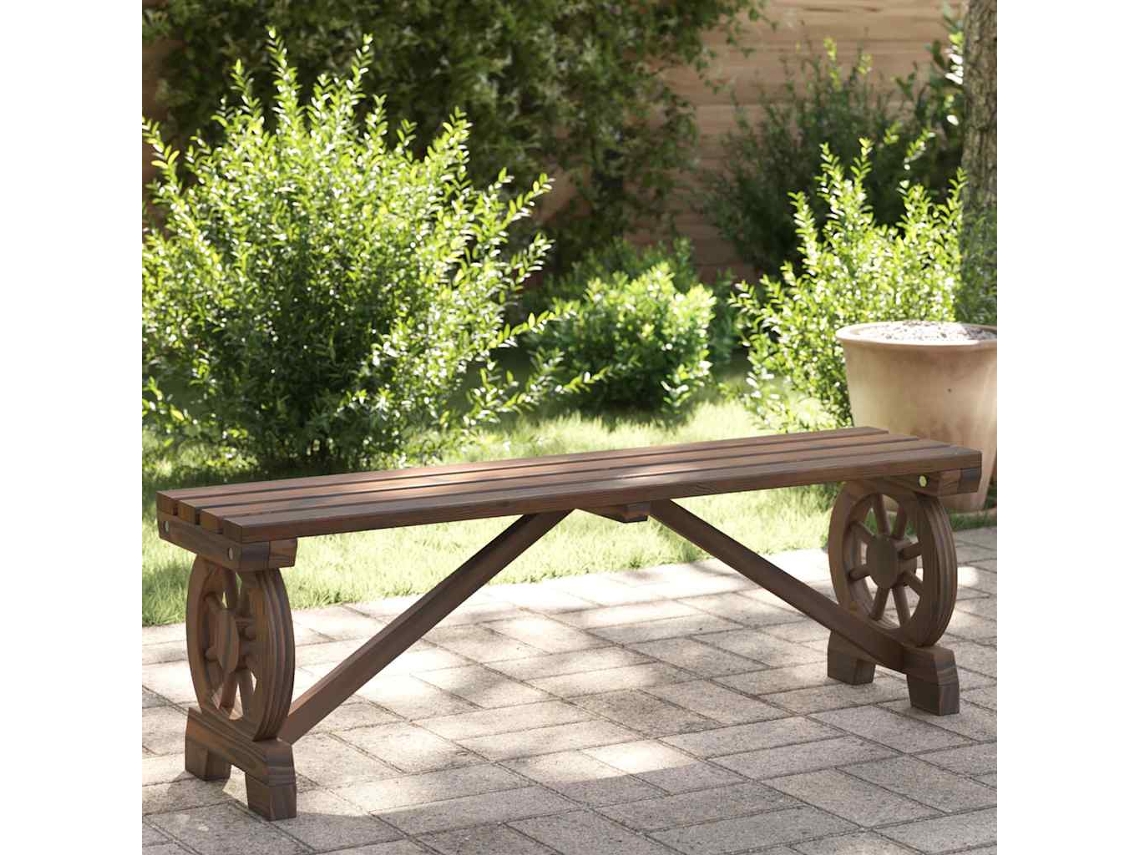 Vidaxl Banco De Jardim 115 Cm Madeira De Abeto Maciça