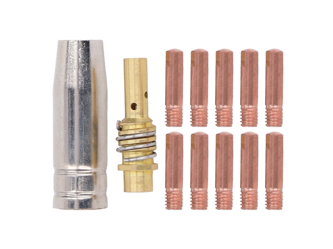 12 Peças De Ponta De Contato Para Pistola De Solda Mig Mag 0.8x25mm Bocal A Gás M6 Kit De Peças De Reposição Acessório