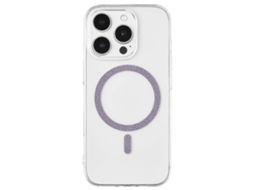 Capa Magnética Tkdaddy Para Iphone 16 Pro Max Com Anel De Glitter, 1,5 Mm, Rígida, Pc, Transparente, Roxa