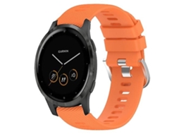 Lurelia Pulseira, Compatível Com Garmin Vivoactive 4s 18mm De Silicone Laranja, Acabamento Moderno