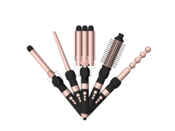 Conjunto Modelador 5em1 Cerâmica Turmalina, 2 Temperaturas, Cabeçotes Trocáveis, para Todos os Tipos de Cabelo STELASPLEN