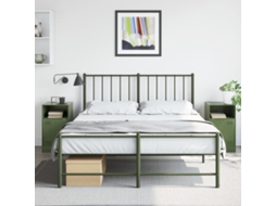 Vidaxl Mesas De Cabeceira 2 Pcs 34,5x39x62 Cm Aço Verde Azeitona