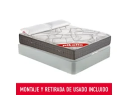 Pack PIKOLIN Sommier Branco + Colchão Molas Ensacadas Saturn + Almofada Grátis (150 x 190 - 64 Cm de Altura)