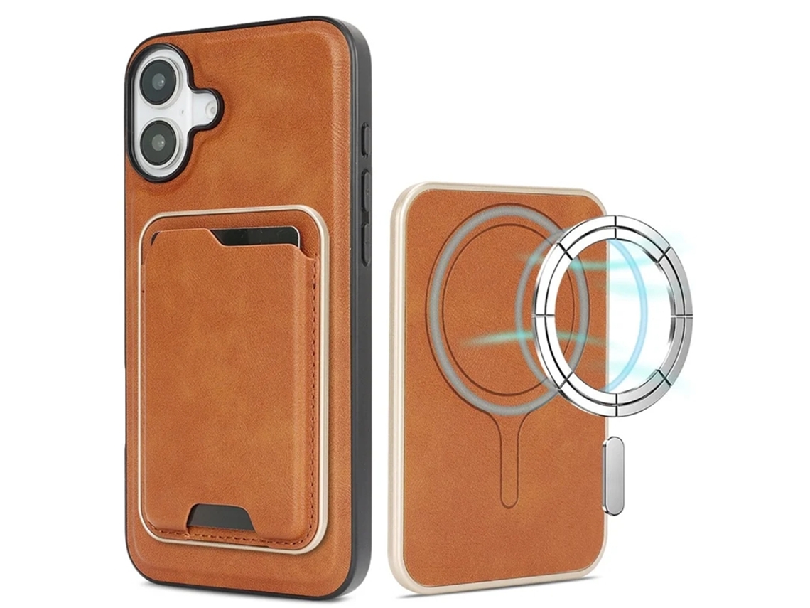 Capa Para Iphone 17 Com Suporte Para Cartão Magsafe - Marrom