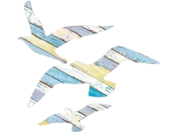 Decoração Parede Madeira Gaivotas Fácil Instalação 3 Peças Náutica Durável Estilo Mediterrâneo Costeiro Estar GOKOCO