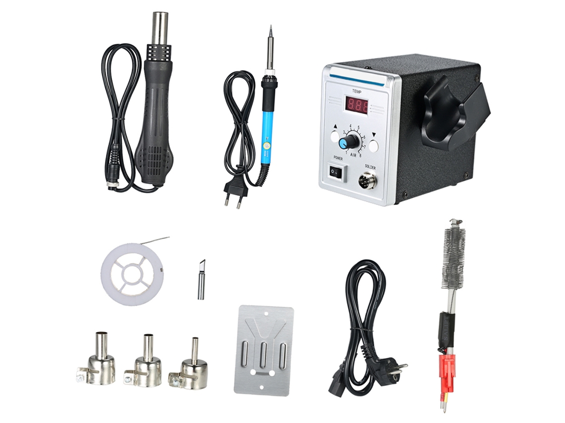 Estação de Solda 858d 700w com Ferro Elétrico e Pistola de Ar Quente para Smd Smt Dip Bga S/MARCA