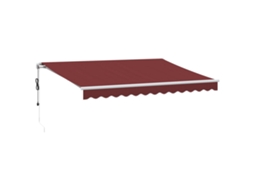 Toldo Retrátil Automático 350x250 Cm Bordô MAISON EXCLUSIVE