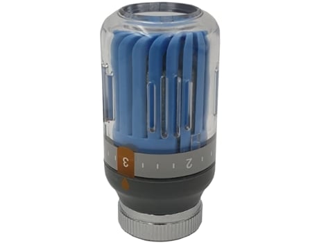 Cabeça de Válvula Termostática para Radiador Azul/Cinza M30X1,5 de Cor Cristal Temperatura 8-30°C