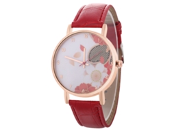 Reloj De Cuarzo Elegante Casual Unisex Pareja Regalo Rojo Brillante