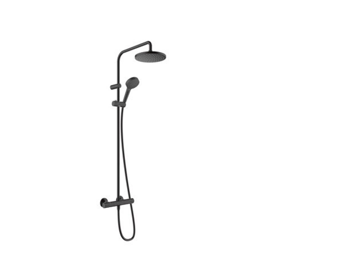 HANSGROHE Vernis Blend Sistema de Duche 200 1 Jato com Termóstato Ecosmart 26089 Cor: Preto Mate