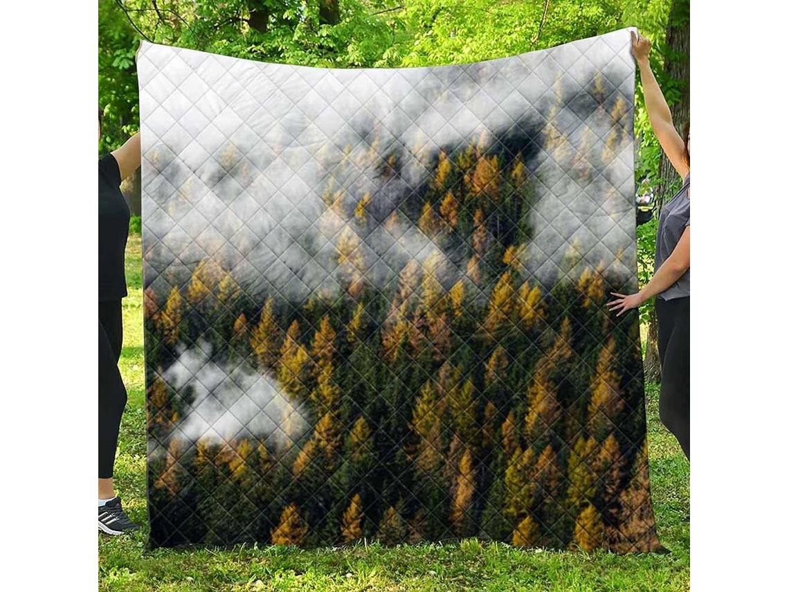 Colcha Acolchoada Fansu Capa de Cama Manta para Ar Condicionado Edredom Conjunto Sofá com Estampa 3d Floresta