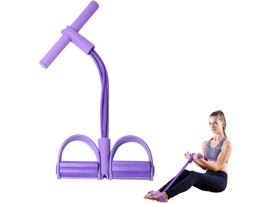 Conjunto De 6 Faixas Elásticas Resistência Com Pedal, Ideal Para Exercícios Abdominais, Os Pés, Faixa Treino