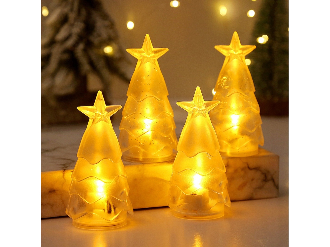 Conjunto De 4 Velas Eletrônicas Para Luzes De Natal