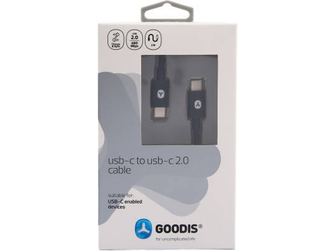 Cabo GOODIS Type-C 2.0 (Outlet Caixa Aberta - 2m - Preto)
