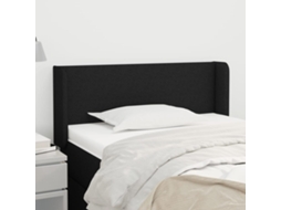 Vidaxl Cabeceira De Cama C/ Abas Tecido 83x16x78/88 Cm Preto