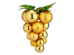 Bolas de Natal KRIST Grande Uvas Dourado Plástico