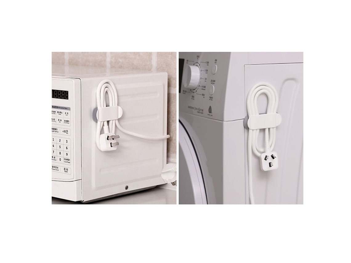 Eoocoo Data Cable Organizer, Abs Usb Cable Winder Management Tool, Adhesive Power Cord Organizer, White, 4 Pcs